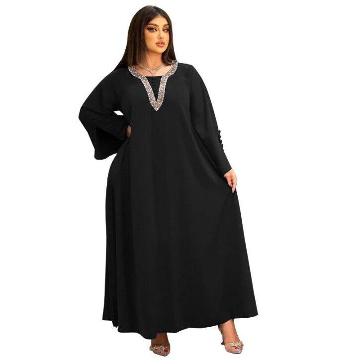 hot-selling-middle-east-clothing-handmade-rhinestone-large-size-dress-for-muslim-women-abaya-islamic-robe