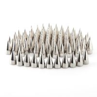 【CW】 100pcs 7x9mm Metal Cone Spikes Screwback Studs Punk Rivets (Silver)