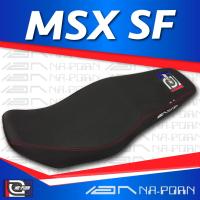 MSX SF เบาะปาด เอกนาพร เบาะมอเตอร์ไซค์ ผลิตจากผ้าเรดเดอร์สีดำ หนังด้าน ด้ายแดง