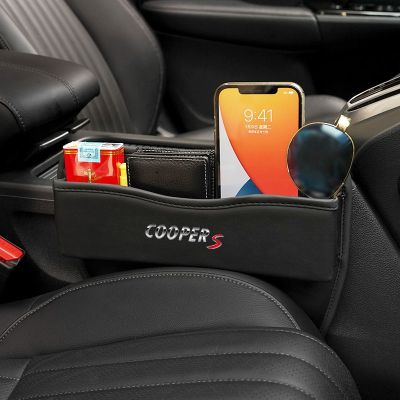 npuh Car Leather Seat Slot Storage Box Gap Plug Filler Storage Organizer For Cooper R55 R56 R60 R61 F55 F56 F60r One S JCW Car