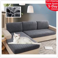 Elastic sofa Cover Polar Fleece Long Plush fundas para sofás 1/2/3/4 Seat Thick Jacquard Couch cover Winter Furniture