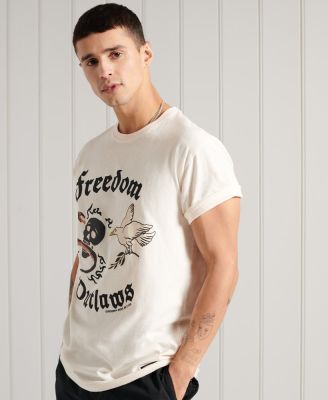 SUPERDRY BOHO ROCK GRAPHIC T-SHIRT - เสื้อยืด สำหรับผู้ชาย สี Cream Quartz