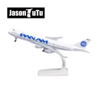 JASON TUTU 20ซม. Pan Am 747เครื่องบินรุ่นเครื่องบิน Diecast โลหะ Pan American World Airways เครื่องบินรุ่นโบอิ้ง747 Drop Shipping