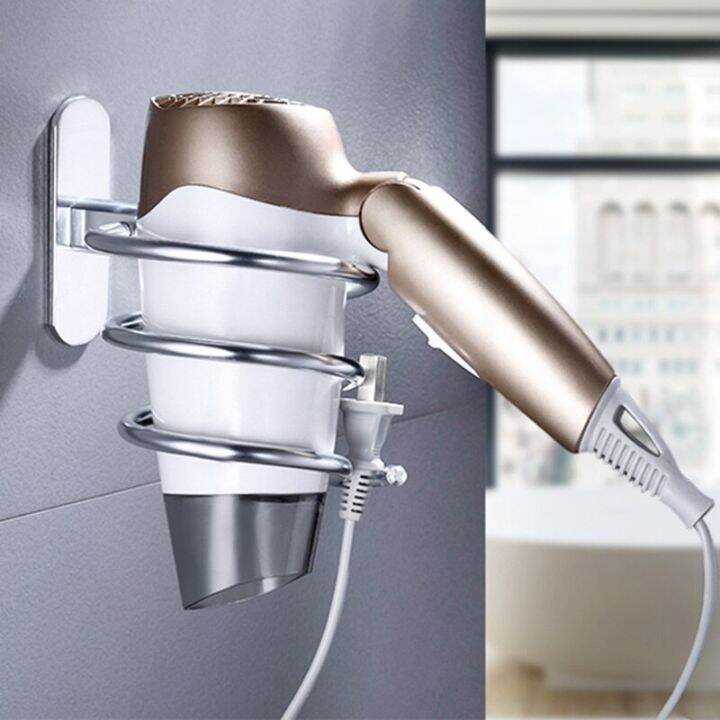 perforated-space-aluminum-hair-dryer-holder-wall-mounted-household-bathroom-storage-shelf-adhesives-tape