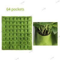 64 Pockets Wall Hanging Planting Vertical Wall-mounted Grow Bags Flower Plant Nursery Garden Supplies Yard YB8TH