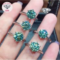 ▬ [พร้อมใบรับรอง Gra] แหวน Moissanite แท้ T Home Six Claw S925 แหวนเงิน Moissanite Diamond Women