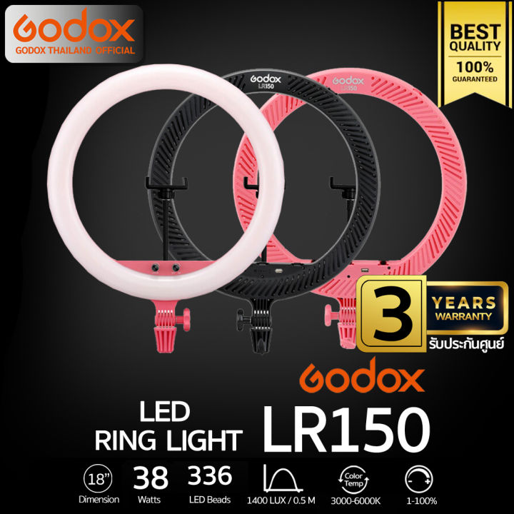 godox-led-ring-lr150-18-นิ้ว-ไฟแต่งหน้า-ถ่ายรีวิว-liveสด-ปรับสีได้-รับประกันศูนย์-godoxthailand-3ปี