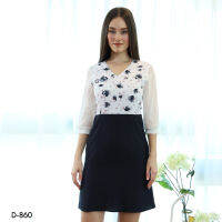 VERONIQA Dress AM-D860 by AMILA โคโม่พีชสกิน แขนยาว  FS20230619