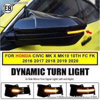 ไฟกะพริบแบบไดนามิกสำหรับ Honda Civic MK X MK10 10th FC FK รองพาดสายธนูไฟ LED สัญญาณเลี้ยว LED ตัวชี้กระจก2016 2017 2018 2019 2020 (08)