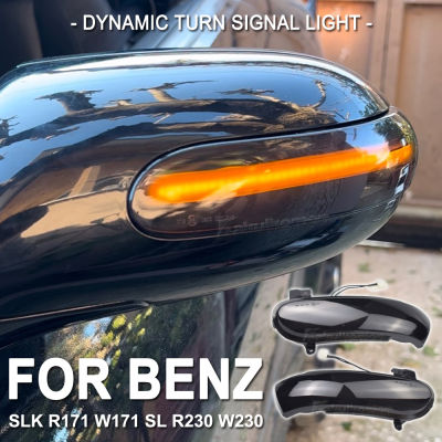 LED แบบไดนามิกเลี้ยวไฟกระพริบลำดับกระจกมองข้างไฟแสดงสถานะสำหรับ Benz SLK คลาส R171 W171 SL คลาส R230 W230