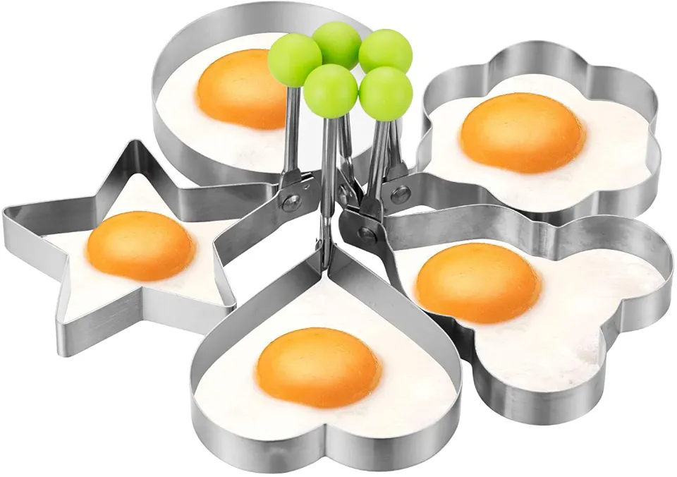 Stainless Steel Fried Egg Pancake Ring Omelette Fried Egg Round Shaper Mold.