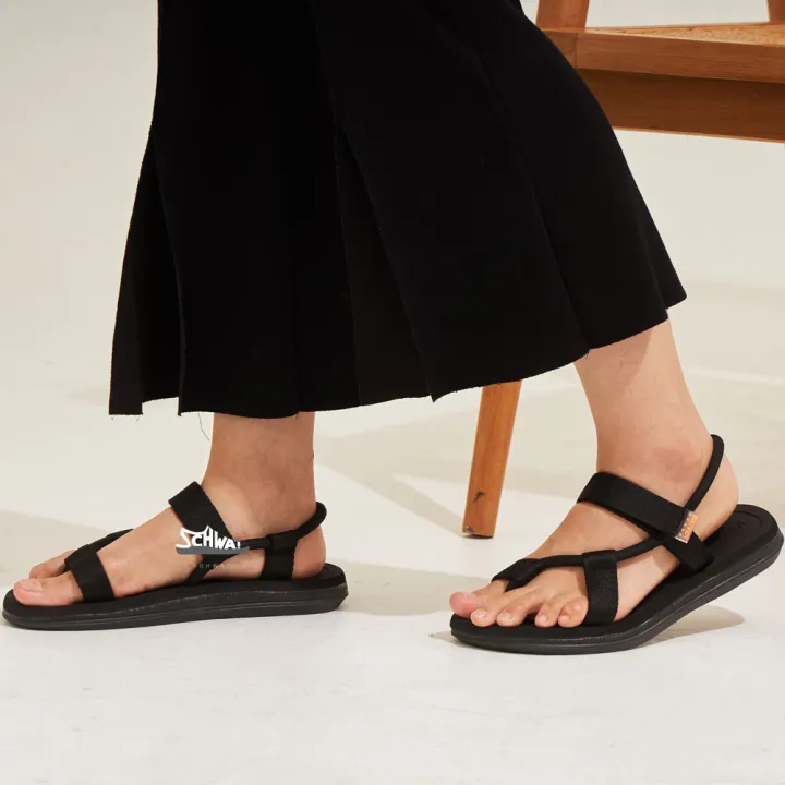 รองเท้าแตะรัดส้น-สไตล์ญี่ปุ่น-sandals-sd40-ชาย-หญิง-black-สินค้าพร้อมส่งจากไทย