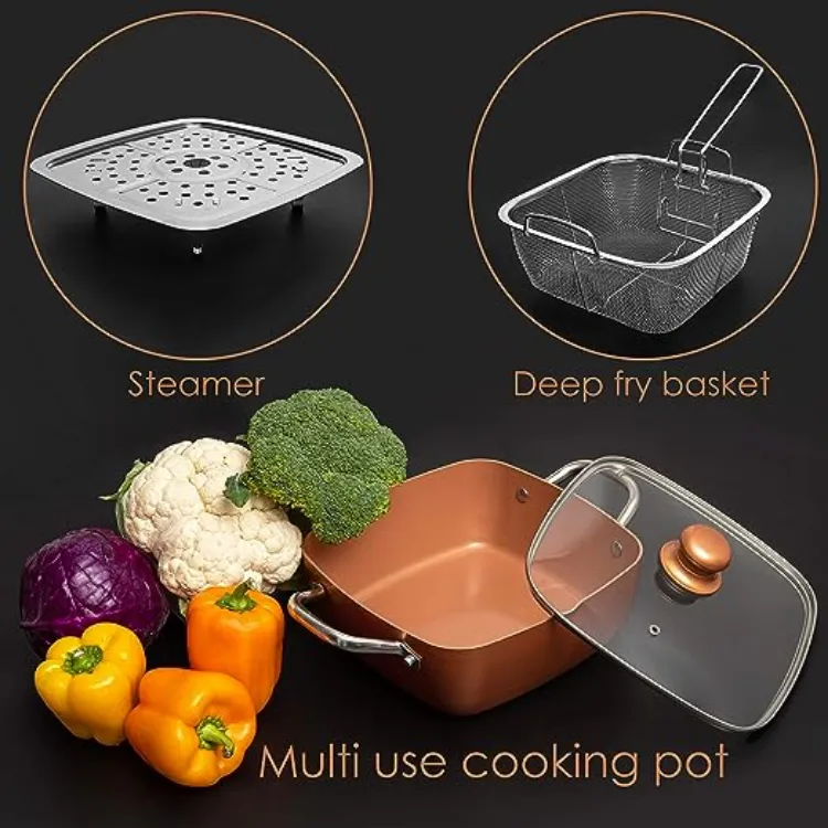 Copper Chef 10 Piece Nonstick Pan Set, with CeramiTech cookware sets pots  and pans stainless steel cookware set kitchen - AliExpress