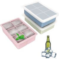 Big Ice Tray Mold Box Large Food Grade Silicone Ice Cube Square Tray Mold Diy Bar Pub Wine Ice Blocks Maker Model Ice Maker Ice Cream Moulds