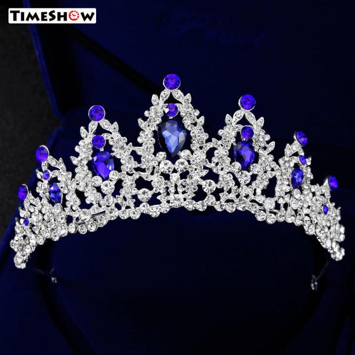 TimeShow Vintage Bride Crown Women Hollow Headdress Shining Prom ...
