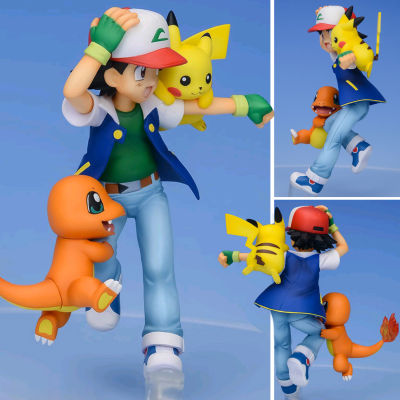 Figure ฟิกเกอร์ จากเรื่อง Pokemon Series โปเกมอน ซีรี่ส์ Ash Ketchum Satoshi แอช เคตชัม ซาโตชิ Pikachu พิคาชู Charmander ฮิโตคาเงะ Hitokage 1/8 โปเกม่อน Ver Anime อนิเมะ การ์ตูน มังงะ คอลเลกชัน จากการ์ตูนดังญี่ปุ่น New Collection Model โมเดล