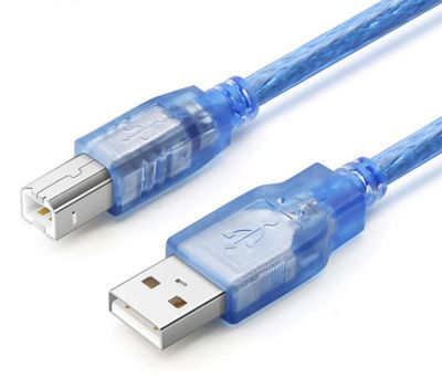 สาย USB TO Printer USB 2.0 สายปริ้นเตอร์ ยาว 1.8M 3M 5M 10M สีฟ้า
