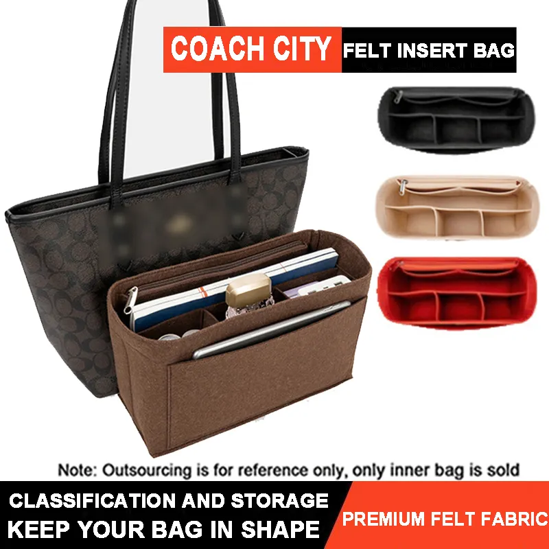 For COACH CITY Tote Felt Insert Bag Organizer Makeup Handbag Organizer  Travel Inner Purse Portable Cosmetic Inside Bags | Lazada PH