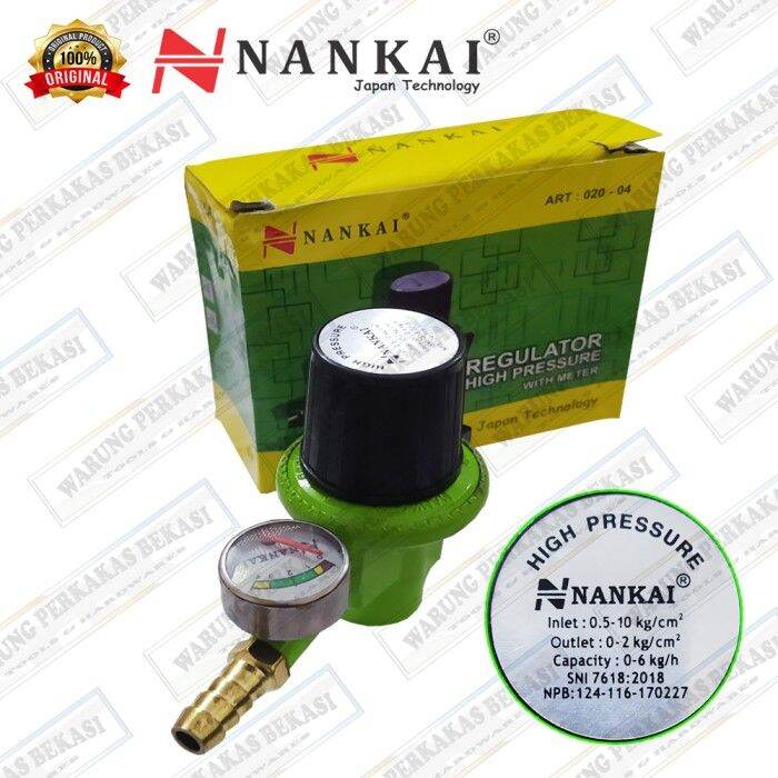 nankai regulator gas lpg high pressure dengan meter (R8N2) regulator