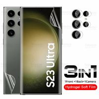 3in1 Camera Glass Front Back Films For Samsung Galaxy S23 Ultra Hydrogel Film Sumsung S 23 23S Plus S23Ultra 5G Screen Protector Vinyl Flooring