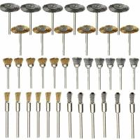 36Pcs Steel Wire Wheel Brass Brushes Buffing Drill Rotary Tools Grinder Polishing Drill Bit Metal Rust Removal Brush Tool Kits