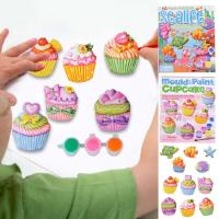 Plaster Painting Kids Arts And Crafts Painting Kit Sealife And Cupcake Figurines Creative Plaster Doll Kids DIY Plaster Painting Toys For 4 5 6 7 8 Years Old Girls Boys Kids polite