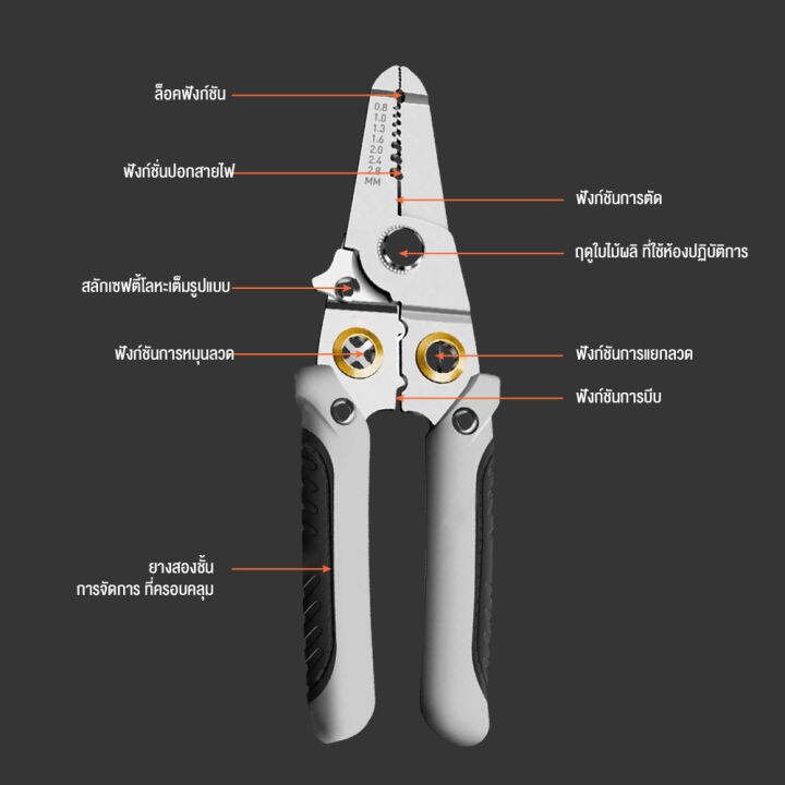 คีมปอกสายไฟคีมสแตนเลสคีมปอก-คีมปอกสายไฟช่างไฟฟ้าคีมแยกสายไฟพิเศษคีมตัดสายไฟเกรดอุตสาหกรรมสากลใหม่