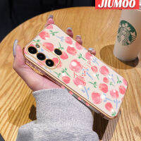 เคส JIUMOO สำหรับ Tecno Spark Go 2022เคสเคสมือถือลายดอกทิวลิปน่ารักชุบขอบสี่เหลี่ยมดีไซน์ใหม่กันกระแทกเคสนิ่มซิลิโคนฝาปิดเลนส์เต็มรูปแบบเคสป้องกันกล้อง