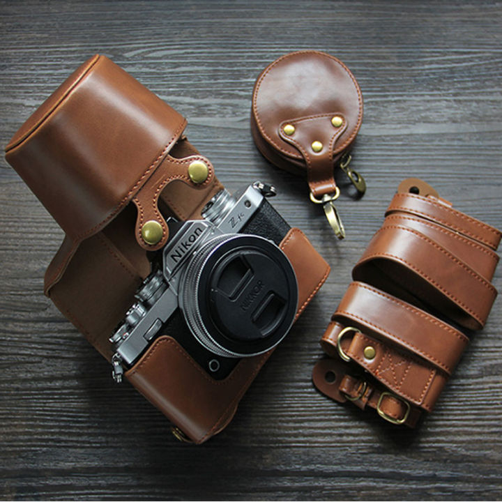 เคสหรูหรา-z-fc-กระเป๋า-z50กระเป๋ากล้องหนัง-pu-สำหรับ-nikon-zfc-z-fc-กระเป๋ากล้อง-z50เปิดสายแบตเตอรี่เคสขนาดเล็ก