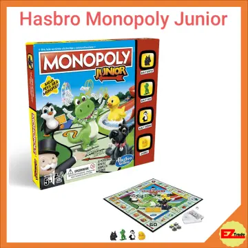 Monopoly Junior Super Mario Edition Board Game, Fun Kids' Ages 5 and Up,  Explore The Mushroom Kingdom as Mario, Peach, Yoshi, or Luigi (