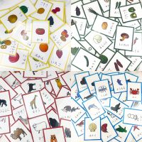 【CW】 123Pcs/set Children Baby Animals Word Card Flash Educational Table Game for Kid