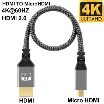 Nilon Kepang HD 4K 60HZ V2.0 TPU HD 1080P Kompatibel Mikro MicroHDMI Ke HDMI Ekstensi Kabel Laki-laki Ke Laki-laki untuk Proyeksi Kamera