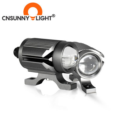 CNSUNNYLIGHT Mini Tri-model รถจักรยานยนต์ LED ไฟหน้า Bi-Color Projector เลนส์รถ ATV ขับสปอตไลท์หมอกเสริม DRL Light