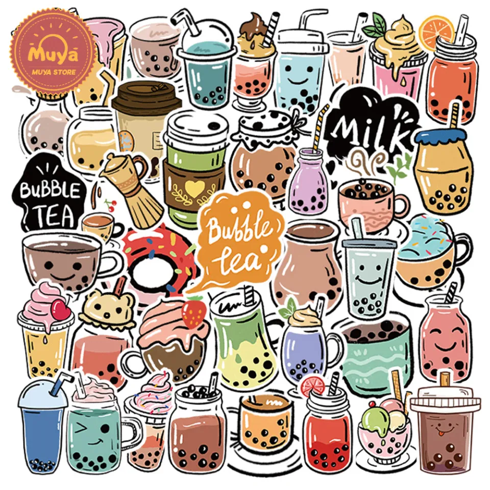 Bubble Tea Pearl Milk Tea Stickers Boba Drink Stickers vinyl