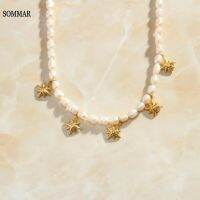 SOMMAR Fashion jewellery charms Gold color Goddess Star Zircon Freshwater Pearl Necklace collar jewelry display