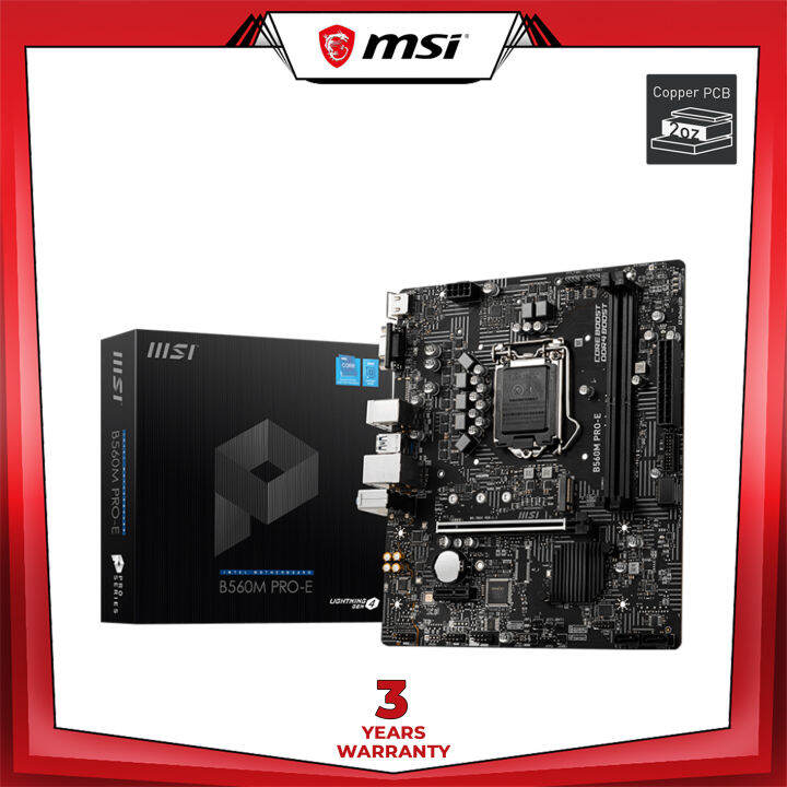 MSI B560M PROE (DSUB/HDMI) Micro ATX Motherboard, Intel B560, LGA