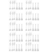 Coffee Spoons,60 Pack Creative Cute Teaspoons Stainless Steel Staff Musical Notation Shaped (30 Music Note +30 Guitar)