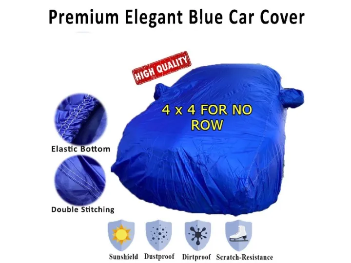 Premium Elegant Blue High Quality Taffeta Car Cover AntiUV Dust