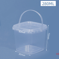 LQ 280ml/500ml/1L/2L ถังพลาสติกพร้อมฝาปิดและ Handle Food storge Container