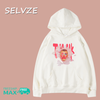 SELVZE เสื้อสเวตเตอร์มีฮู้ดสำหรับผู้หญิงฤดูใบไม้ร่วงและฤดูหนาวลายตัวตลกน่ารักแบบเกาหลี