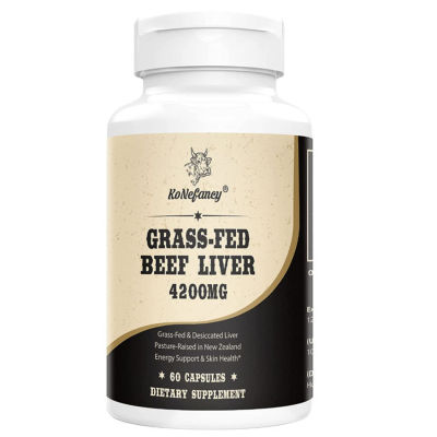 KoNefancy Grass Fed Beef Liver 4,200mg. 60 Capsules