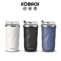 {traveler} KOBACH 380Ml แก้วกาแฟแบบพกพาสแตนเลสถ้วยกาแฟกระติกน้ำร้อนแก้วเดินทางขวดน้ำ