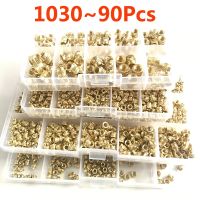 Brass Hot Melt Insert Knurled Nut Thread Heat Molding Double Twill Injection Embedment Nut Set For 3D Printer M2 M2.5 M3 M4M5 M6