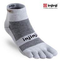 ถุงเท้า injinji ถุงเท้าวิ่ง ถุงเท้ากีฬา RUN LW MiniCrew GRAY ถุงเท้าข้อสั้น / ถุงเท้า 5 นิ้ว ถุงเท้าแยกนิ้ว ของแท้