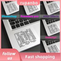 RUPANBO039392692 4PCS ติดแน่นแน่น สติ๊กเกอร์แป้นพิมพ์ลัด อ้างอิงอ้างอิงถึง PS/Pr/Ai/ID/LR/Au สติกเกอร์ปุ่มลัดซอฟต์แวร์ พีวีซีพีวีซี Excel/Word สติกเกอร์กุญแจด่วน คอมพิวเตอร์แล็ปท็อป