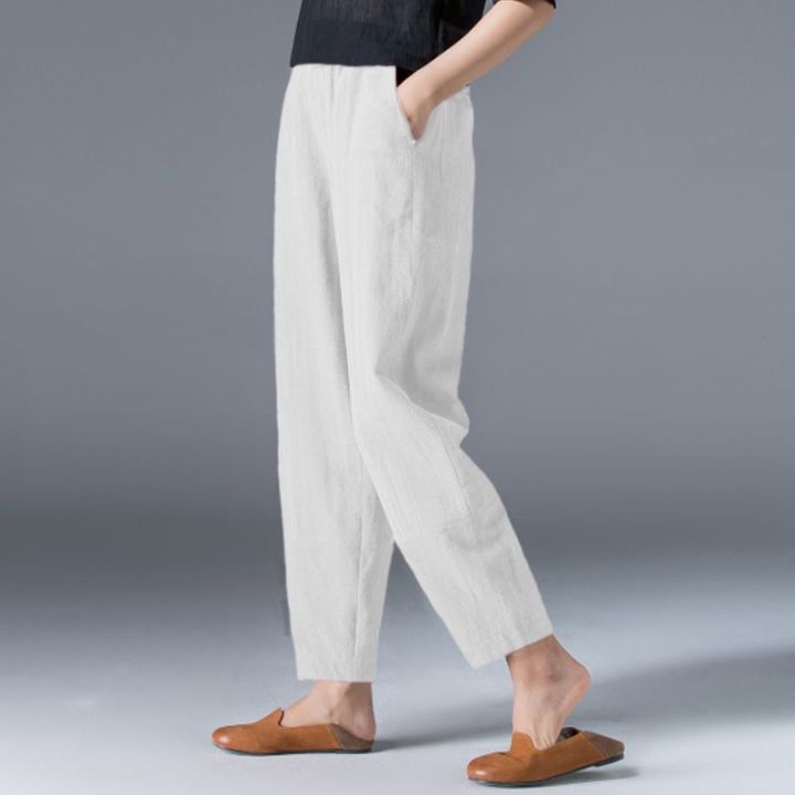 cotton-wide-leg-pants-womens-summer-2023-loose-large-size-white-harem-pants-slimming-casual-black-ankle-length-knickerbockers-pants-2023