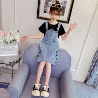 CUI YI SHOP Suspender Skirt 2023 New Korean Version Fashionable Internet Denim for Medium and Large Children