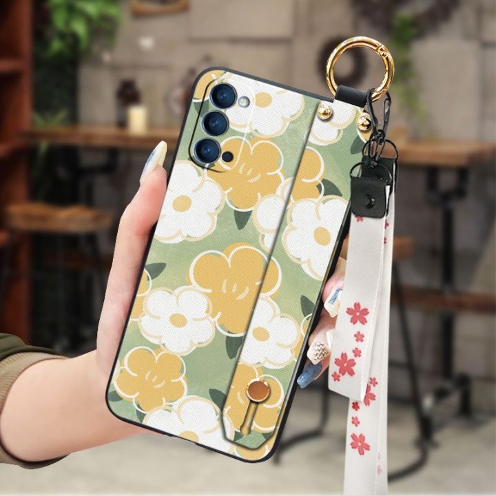 soft-painting-flowers-phone-case-for-oppo-reno4-5g-new-arrival-cute-ring-wristband-durable-dirt-resistant-protective