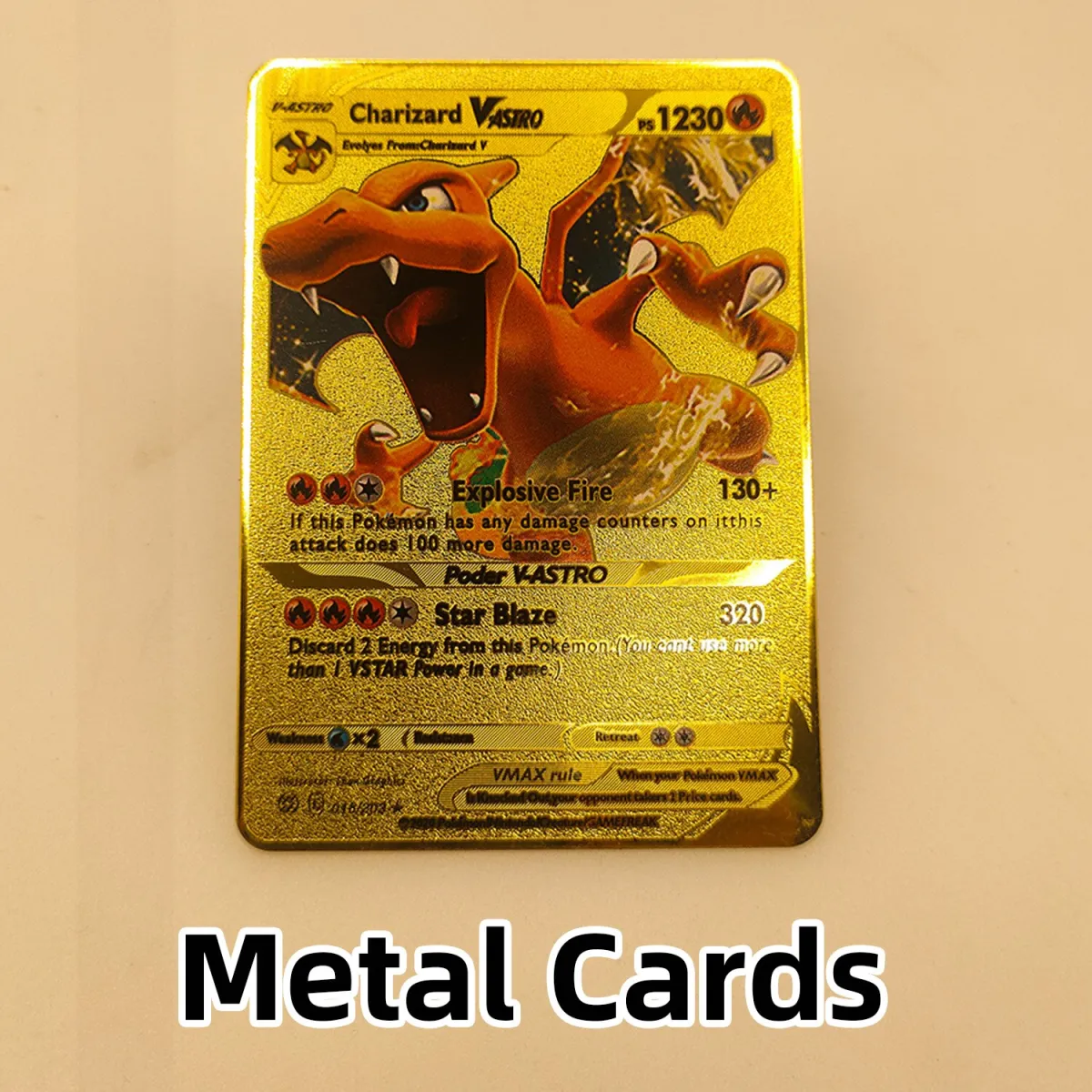 Cute Red Heart Pikachu Golden Pokemon Vmax GX EX Metal Card ...