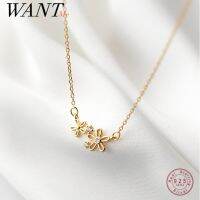 ❍☞ WANTME Silver Necklace Romantic Hollow Flower 925 Sterling Silver Fashion Clavicle Pendant Necklace for Women European Jewelry